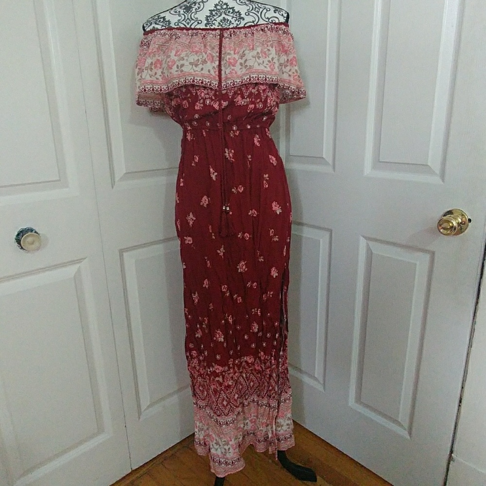 New Small Shades Of Pink Floral Long Maxi Dress